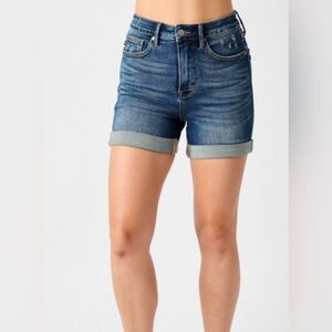 Judy Blue Tummy Control Cuffed Vintage Wash Shorts